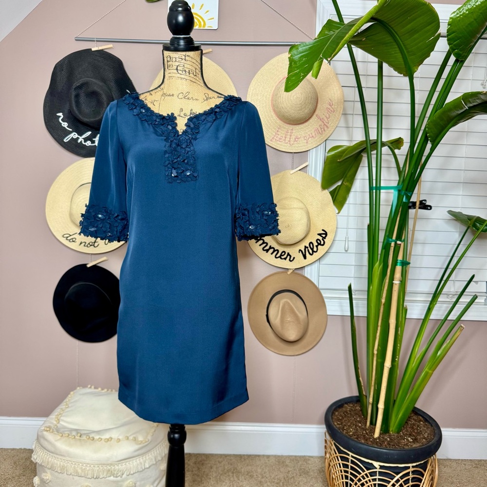 REBECCA TAYLOR navy blue silk women’s dress